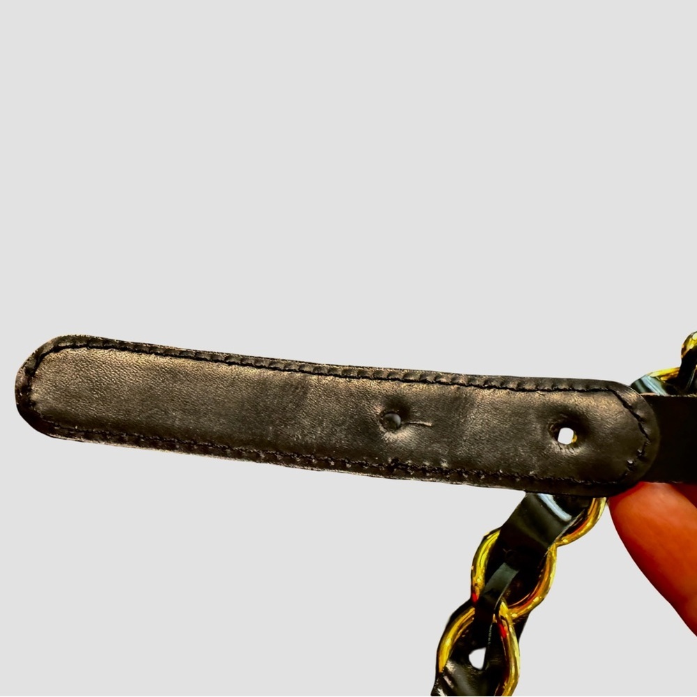 Vintage Moschino Patent Leather Belt with Heart and Chain - Redwall Collection - Picture 12 of 12